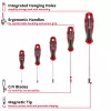 Einhell Set di cacciaviti PZ, 5 pezzi (rosso/nero, impugnature ergonomiche bicomponente)