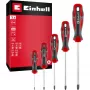 Einhell Set di cacciaviti PZ, 5 pezzi (rosso/nero, impugnature ergonomiche bicomponente)