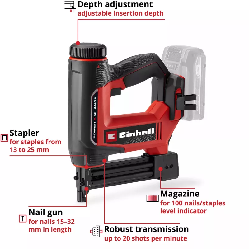 Einhell TE-CN 18/32 Li - Solo chiodatrice a batteria 18V Power X-Change (utensile senza batteria)