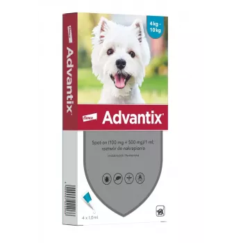 ELANCO Advantix soluzione spot-on per cani di piccola taglia 4-10 kg, 4 pipette x 1 ml