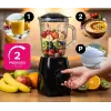 ELDOM BK6 NOXAR Frullatore a bicchiere, 1,8 L vetro temperato, nero, 22000 rpm, Pulse