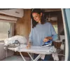 Ferro da stiro da viaggio ELDOM DA50 900W blu con vapore, manico pieghevole, piastra antiaderente, serbatoio 40ml