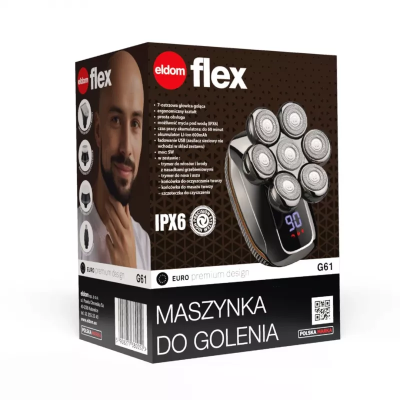 ELDOM Rasoio elettrico per viso e testa 5-in-1 G61