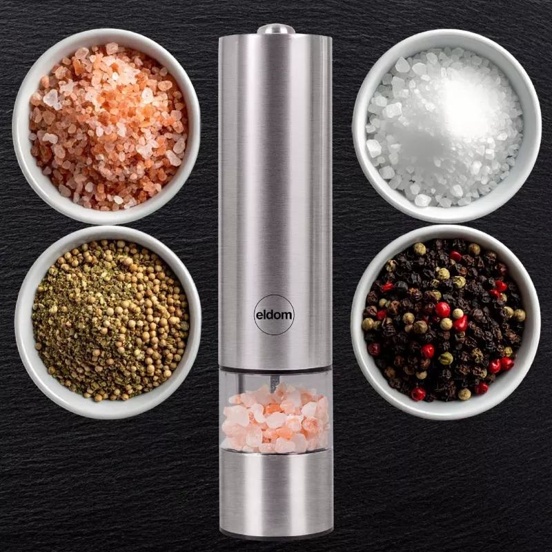 ELDOM macinino elettrico MP24 Grind pepe, sale - argento