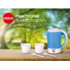 ELDOM Fornello elettrico da campeggio C190 Lino 0,6L 550W blu con 2 tazze e 2 cucchiai