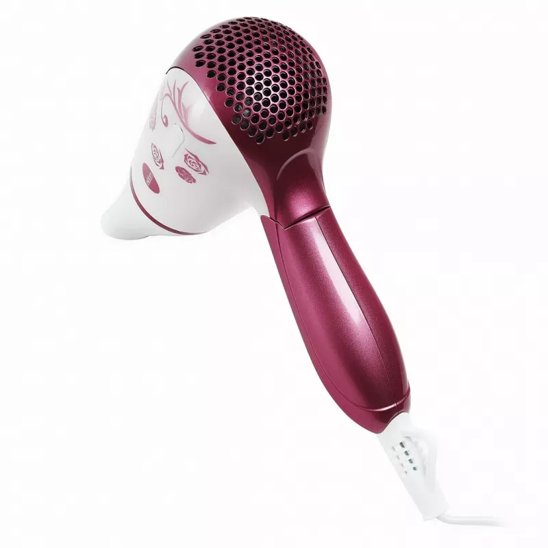 ELDOM HT82R asciugacapelli 1200W manico pieghevole, 2 livelli di calore e velocità, livello aria fredda, bianco/blu