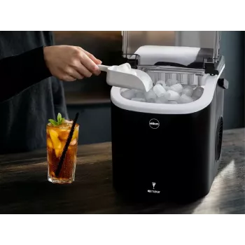 ELDOM KS230 fabbricatore di ghiaccio - 12 kg/24h, serbatoio 2,2L, 9 cubetti per ciclo, argento/nero