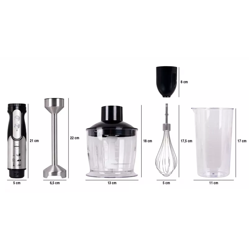 Eldom BL250 VEXI Frullatore multifunzione, 800 W, nero/argento