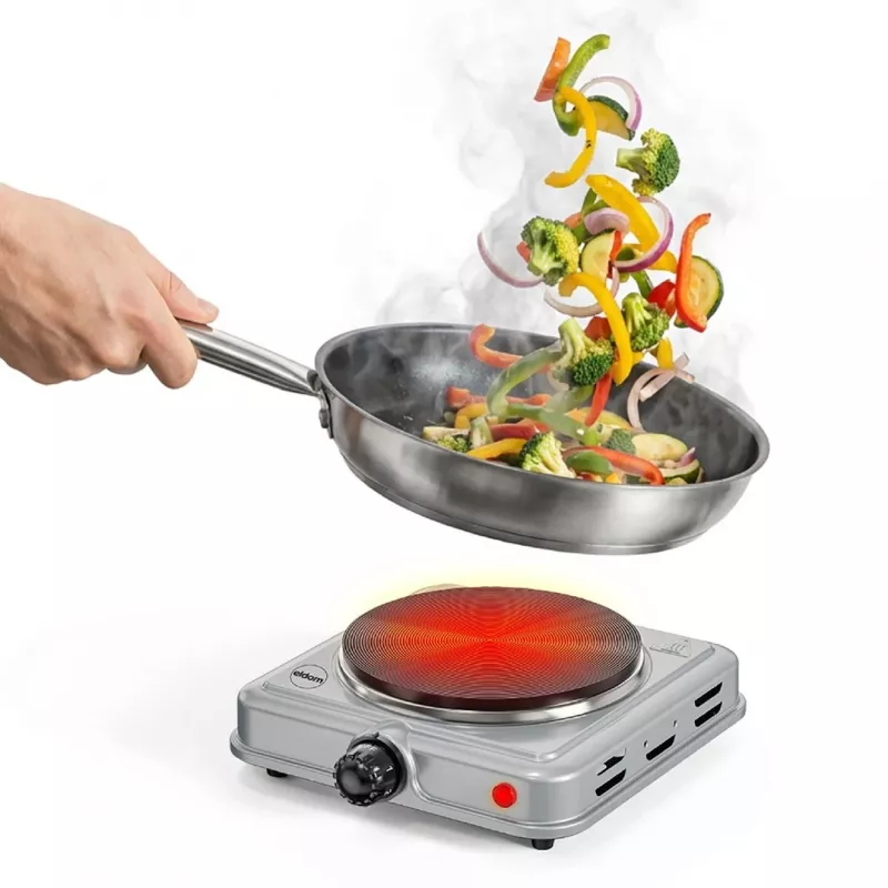 ELDOM PG13 UNNA fornello elettrico 1000W, argento