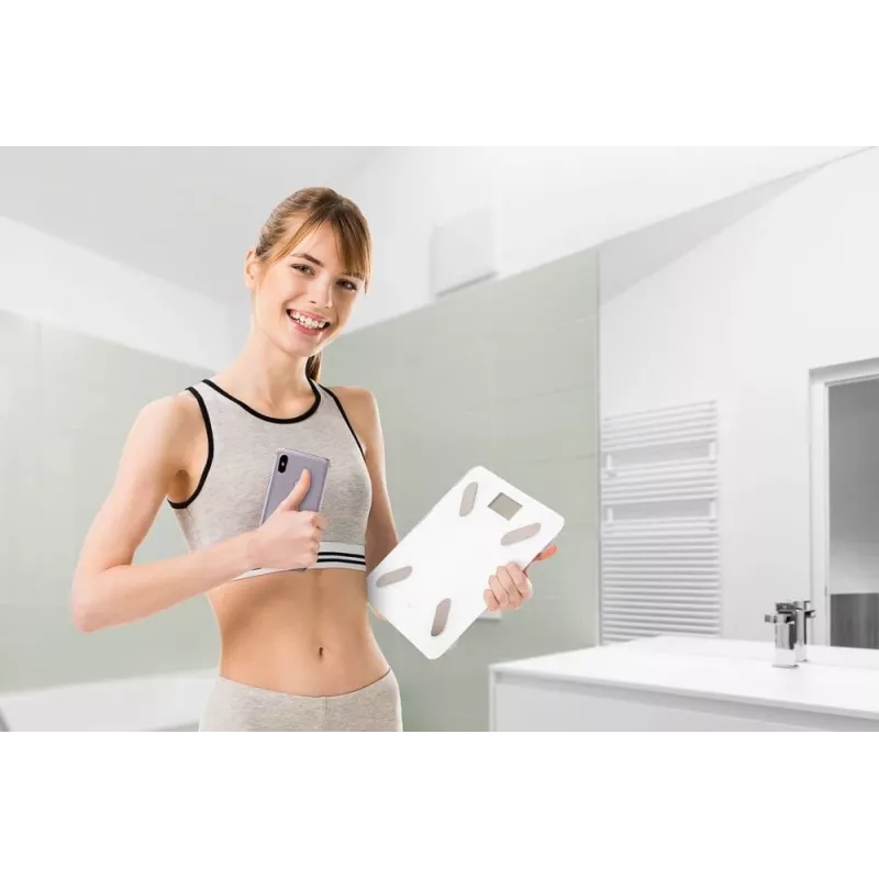 ELDOM Bilancia pesapersone smart TWO550B ULLIE con 12 valori corporei, Bluetooth e app