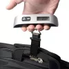 ELDOM WB10 Bilancia digitale per bagagli 50 kg con LCD retroilluminato, gancio in acciaio inox, funzioni tara e hold