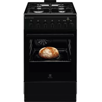 Electrolux Serie 600 Cucina a gas con forno elettrico, nero, 50 cm