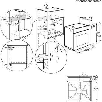 Electrolux EOD3H70X forno elettrico da incasso 72L acciaio inox