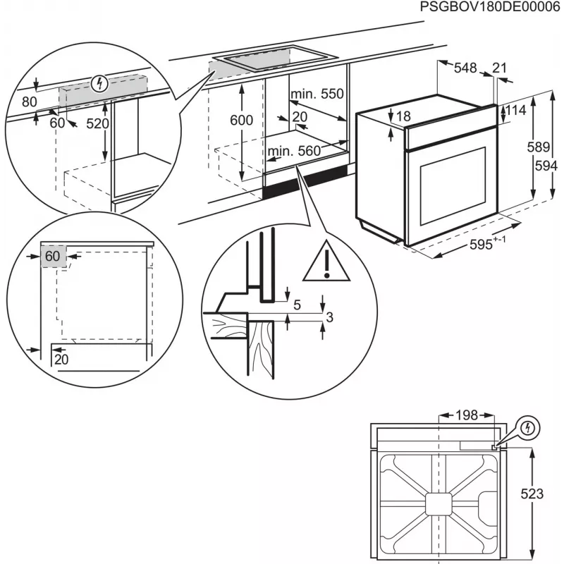 Electrolux EOD3H70X forno elettrico da incasso 72L acciaio inox