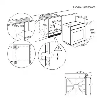 Electrolux EOE8P39WX forno elettrico da incasso con autopulizia pirolitica, 71L, classe A+