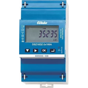 Eltako DSZ16DZ-3x100A MID contatore di energia digitale trifase, misura diretta, 100A, classe B, uscita impulsi S0, guida DIN 28380316