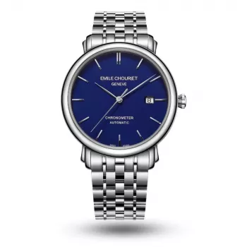 EMILE CHOURIET orologio subacqueo da uomo automatico 001168G406698 40mm quadrante nero bracciale in acciaio inossidabile