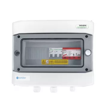 EMITER Quadro elettrico collegato AC ermetico IP65 EMITTER con scaricatore di sovratensione AC Dehn Tipo 2, 50A trifase, differenziale Tipo A 63A/300mA
