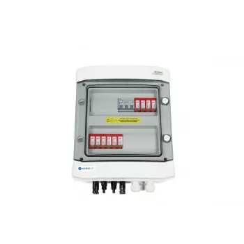 EMITER Switchgear Attached DCAC Hermetic IP65 EMITTER con scaricatore di sovratensione DC Dehn 1000V Tipo 2, 2 x PV-String, 2 x MPPT // og. AC Dehn Tipo 2, 20A 3-fase