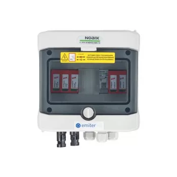 EMITER Quadro elettrico con DCAC ermetico IP65 EMITTER con scaricatore sovratensione DC Dehn 1000V Type 2, 1 x stringa PV, 1 x MPPT // e AC Dehn Type 2, 16A 1-F