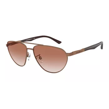 EMPORIO ARMANI EA2125-300413 occhiali da sole rettangolari uomo - montatura nera opaca, lenti grigie sfumate