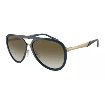 EMPORIO ARMANI EA2145-33598E Occhiali da sole da uomo rettangolari Nero opaco Grigio scuro 59mm