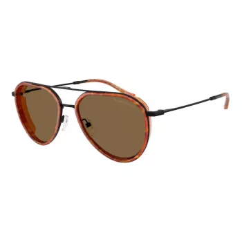 EMPORIO ARMANI EA2163-3001OR occhiali da sole uomo - montatura nero lucido, lenti grigio scuro, 56 mm