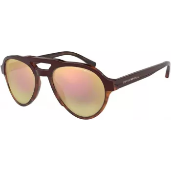 EMPORIO ARMANI EA4128F57494Z Occhiali da sole uomo rettangolari, montatura nero opaco, lenti grigie, 54/21/140 mm