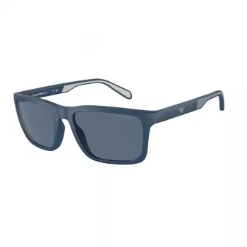 EMPORIO ARMANI EA4219-576380 Occhiali da sole uomo rettangolari - montatura nera opaca, lenti grigie, 57 mm
