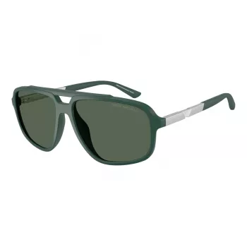 EMPORIO ARMANI EA4236U619071 occhiali da sole uomo - montatura quadrata ispirata al pilot nero opaco, lenti grigio scuro, 59 mm