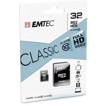 Emtec ECMSDM32GHC10CG 32GB MicroSDHC Class 10 UHS-I scheda di memoria con adattatore SD