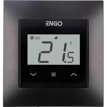 ENGO Controls E55-B termostato da incasso Internet per cornice 55x55, Wi-Fi, nero