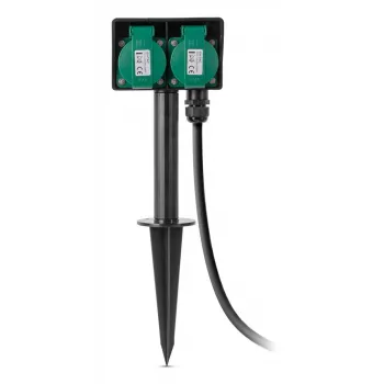 Entac presa elettrica da esterno con picchetto IP44 a 2 vie 5m