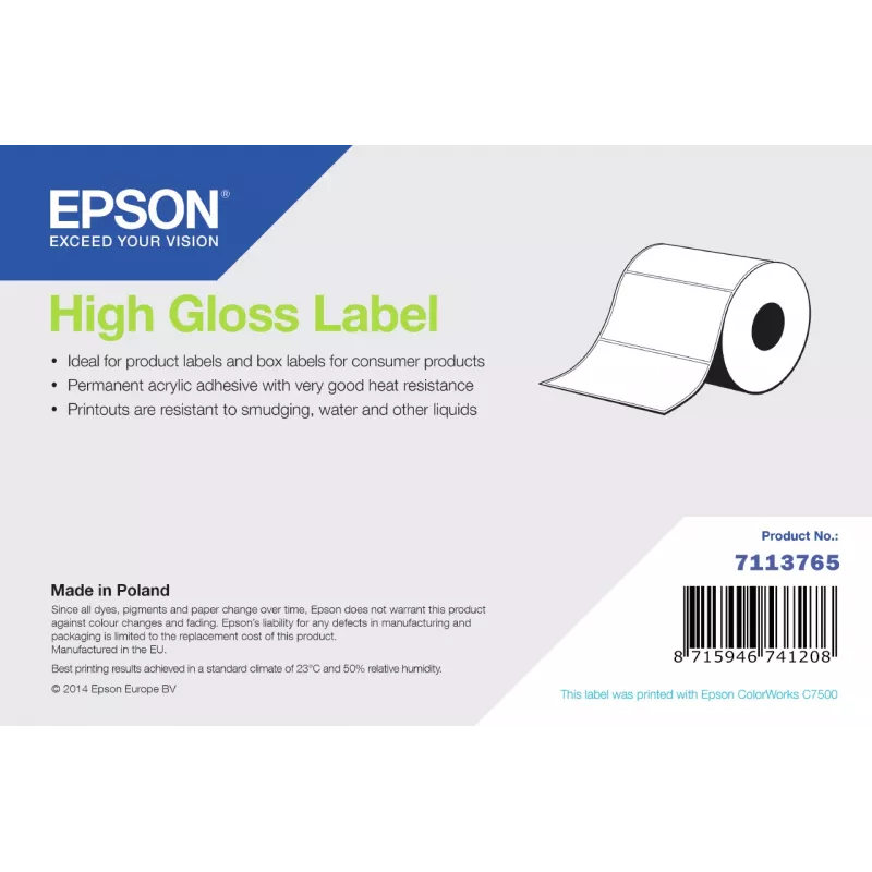 Epson Rotolo di etichette High Gloss, 105 x 210 mm, 273 etichette, bianco
