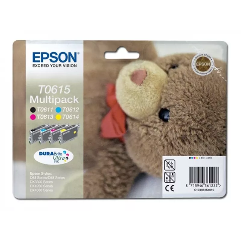 Epson T0615 Multipack cartucce d'inchiostro - confezione da 4 - 32 ml - nero, giallo, ciano, magenta