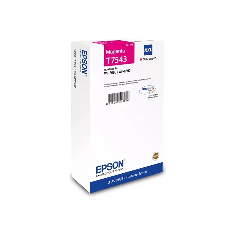 Epson T7543 XXL cartuccia d'inchiostro magenta (69 ml) – originale per WorkForce Pro 8090/8590