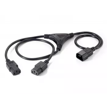 Equip 112210 cavo splitter di alimentazione, 1,6 m, C14 a 2x C13, nero