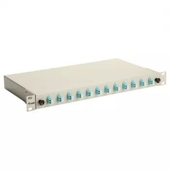 Equip Scatola di giunzione in fibra ottica 12 porte, LC duplex, OM3, 1U, equipaggiata, grigio