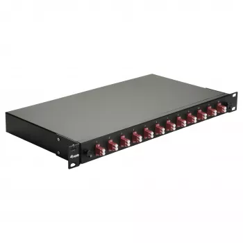 Equip Cassetta di giunzione in fibra ottica 12 porte, LC duplex, OM4, 1U, preassemblata, nera