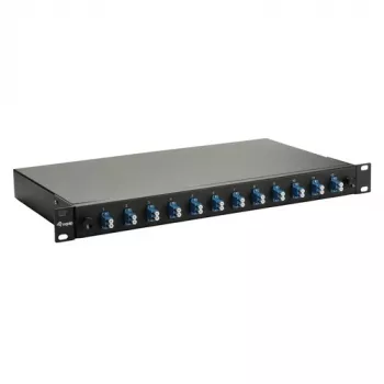Equip Cassetta di giunzione in fibra ottica 12 porte, LC Duplex, OS2 monomodale, montaggio rack 1U, equipaggiata, nera