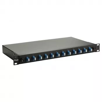 Equip Cassetta di giunzione in fibra ottica 12 porte, LC Duplex, OS2 monomodale, montaggio rack 1U, equipaggiata, nera