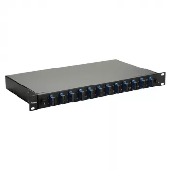 Equip Scatola di giunzione in fibra ottica 12 porte, SC duplex, OS2, 1U, completamente equipaggiata, nero (591909)