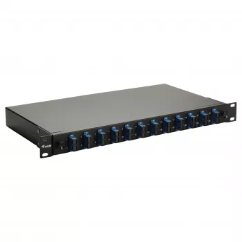Equip Scatola di giunzione in fibra ottica 12 porte, SC duplex, OS2, 1U, completamente equipaggiata, nero (591909)