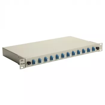 Equip Cassetta di giunzione in fibra ottica 12 porte LC duplex OS2, montaggio rack 1U, grigio