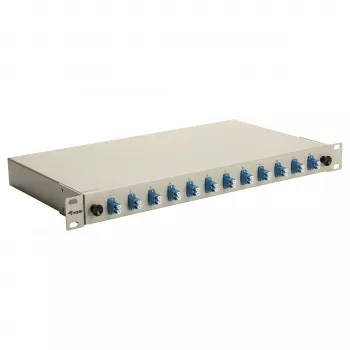 Equip Cassetta di giunzione in fibra ottica 12 porte LC duplex OS2, montaggio rack 1U, grigio