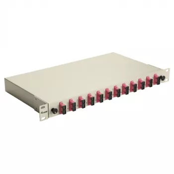 Equip Scatola di giunzione in fibra ottica 12 porte SC duplex OM4, 1U, completamente equipaggiata, grigio