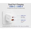 Equip Caricatore da parete GaN a 2 porte USB-C PD3.0/USB-A 20W, Bianco, confezione da 25 pezzi