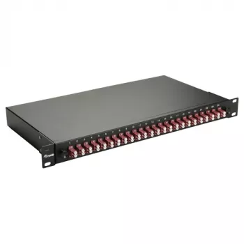 Equip Cassetta di giunzione in fibra ottica 24 porte, LC Duplex, OM4, 1U, preassemblata, nera