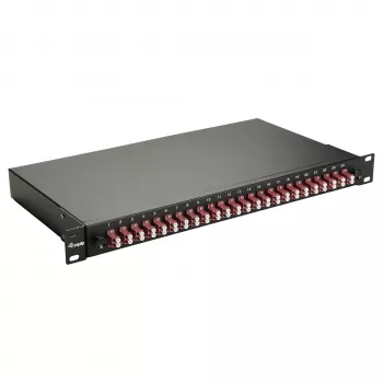 Equip Cassetta di giunzione in fibra ottica 24 porte, LC Duplex, OM4, 1U, preassemblata, nera