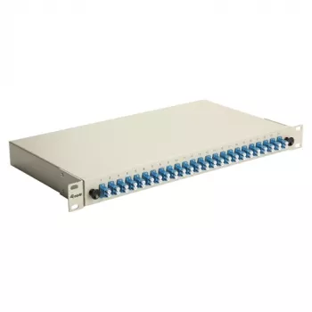 EQUIP scatola di giunzione in fibra ottica 24 porte, LC Duplex, OS2, 1U, equipaggiata, grigio